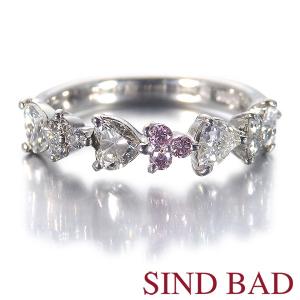 ピンクダイヤ 指輪 プラチナ リング 0.105ct センターダイヤ ピンク