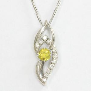 ネックレス  スフェーン 0.33ct/ダイヤモンド 計0.11ct  プラチナ(Pt850/Pt900)   【中古】 ジュエリー 【新品仕上げ済み】netshop｜jewelry-total