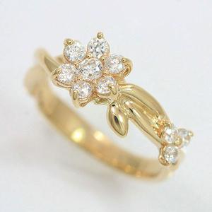 STAR JEWELRY(スタージュエリー) リング フラワー キュービック 6号  14金イエローゴールド(K14YG)   【中古】ブランド ジュエリー 【新品仕上げ済み】 netshop｜jewelry-total