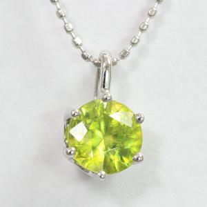 スフェーン 0.80ct ネックレス  18金ホワイトゴールド(K18WG)   【中古】 ジュエリー 【新品仕上げ済み】 netshop｜jewelry-total