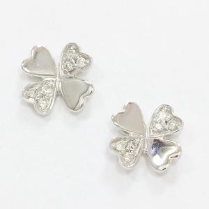 FolliFollie(フォリフォリ) ピアス  ダイヤモンド 計0.04ct×2    18金ホワイトゴールド(K18WG)   【中古】ブランド ジュエリー 【新品仕上げ済み】 netshop｜jewelry-total