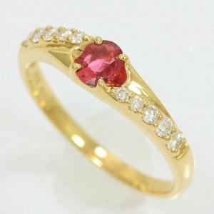 リング 非加熱ルビー 0.31ct/ダイヤモンド 計0.23ct 15号 18金イエローゴールド(K18YG) 【中古】 ジュエリー 【新品仕上げ/クリーニング済み】netshop