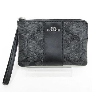 COACH(コーチ) シグネチャー リストレットポーチ  黒  PVC 【ブランド小物】  【中古】 netshop｜jewelry-total