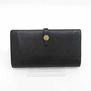 CHANEL(シャネル) ココボタン Wホック 長財布  黒 ブラック レザー 【ブランド財布】  【中古】 netshop｜jewelry-total