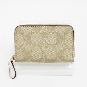 COACH(コーチ) シグネチャー ラウンドジップコインケース 78005 ベージュ PVC 【ブランド財布】  【中古】 netshop｜jewelry-total