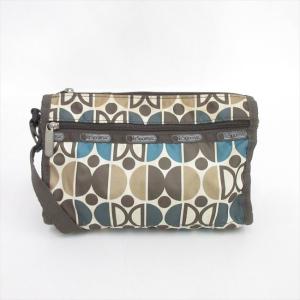LeSportsac（レスポートサック） ロングショルダーバッグ 斜め掛け 茶 ブラウン×マルチカラー ナイロン/ 【ブランドバッグ】【中古】nb netshop