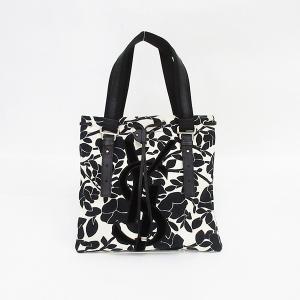 Yves Saint Laurent(イヴサンローラン) フラワー カハラ トートバッグ 黒 ブラック キャンバス【ブランドバッグ】 【中古】 netshop