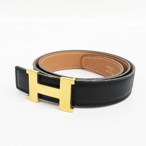 HERMES(エルメス)  コンスタンス ミニ Hベルト 口A刻  黒 ブラック レザー×ゴールド金具 【ブランド小物】  【中古】 netshop｜jewelry-total