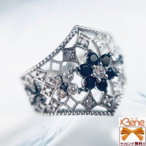 【現品一点限り!!】 K18WG　ブラックダイヤモンド/ダイヤモンド　リング｜jewelry-watch-bene