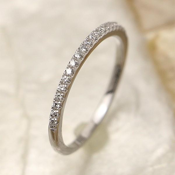 ハーフ エタニティーリング マイクロセッティング 指輪 レディース プラチナ リング キュービックジ...