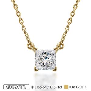 fflネックレス　レディース　モアサナイト 18k　人気　シンプル　ダイヤモンド K18 18金 ラウンドベゼル モアサナイト ネックレス レディース
