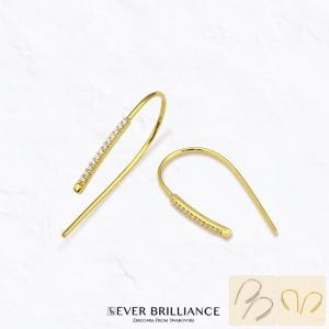 ピアス フープピアス EVER BRILLIANCEカットジルコニア ピアス( ノンアレルギー レディース ダイヤモンド プラチナ ゴールド K18 18K プレゼント 18金 春夏