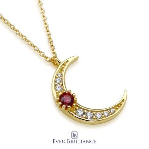 ネックレス ギフト ムーン 月 三日月 EVER BRILLIANCEカットジルコニア ネックレス シンプル ダイヤモンド cz プラチナ ゴールド 送料無料