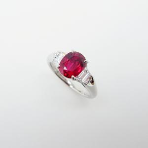 和光 ルビー ダイヤモンド リング 1.69ct 0.64ct 12号Pt950 鑑別書 保証書 付 新品仕上げ Sランク｜jewelrygrue