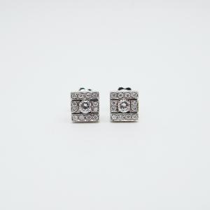 DAMIANI ダミアーニ ベルエポック スクエアダイヤモンド ピアス Au750