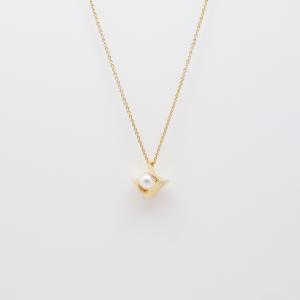 MIKIMOTO ミキモト K18YG アコヤベビーパール ダイヤモンド ペンダント  