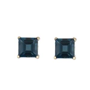 ジェムカクテル K10YG ペアシェイプ ロンドンブルートパーズ ピアス 
