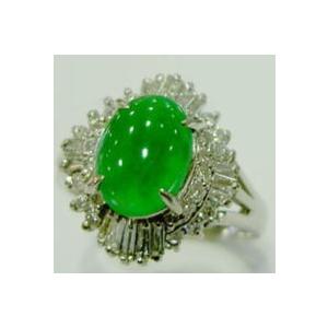 大粒ヒスイダイヤモンドリング 翡翠 ひすい4.62ct プラチナリングPt900