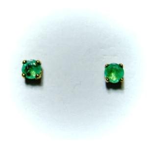 No.5504 K18イエローゴールド エメラルド スタッドピアス♪ : JEWELRY
