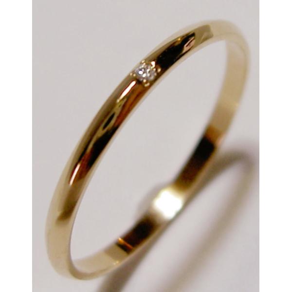 スレッドリング　K100PD　K18PG-SLIM-2 ピンクゴールド　ダイヤ付き スリムタイプ　結...