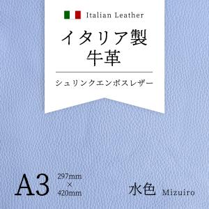 牛革 イタリア製 本革 シュリンク エンボスレザー 黄緑 A4 材料 レザー