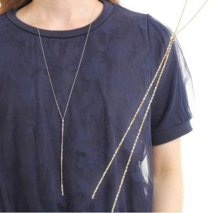 TAKE-UP ネックレス K10 Y字キラチェーンバーロングネックレス( YG