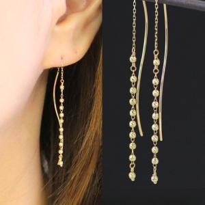 18金ピアス k18 18k レディース 揺れるピアス シンプル アメリカン