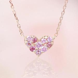 ハートネックレス 10金 レディース ペンダント k10 ゴールド アメジスト ピンクサファイア レディース 人気  カラーストーン｜jewelryprecious