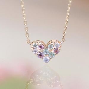 ハートネックレス 10金 レディース ペンダント k10 ゴールド タンザナイト ブルートパーズ レディース 人気  カラーストーン 爆買い クリスマス