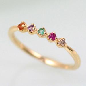 ピンキーリング リング 指輪 ゴールド ダイヤモンド ルビー エメラルド