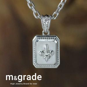 フルール ド リス ネックレス メンズ シルバー ユリ ダイヤモンド