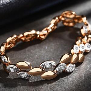 輝きジュエリー ダイヤモンドCZ彩石 ブレスレット ピンクゴールドK18RGP｜jewelrysanmi