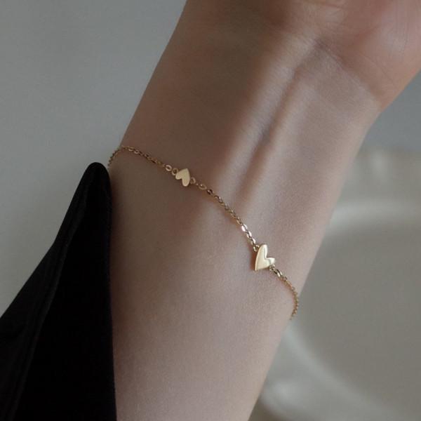 ブレスレット レディース ステンレス ハート 調整可能 誕生日 記念日 クリスマス 母の日 テレワー...