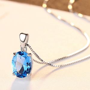 アクアマリン ネックレス 6mm ホワイト ゴールド K10WG : ファッション