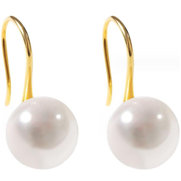 ピアス レディース 天然淡水 パール 真珠 大粒 シンプル ゴージャス 両耳 フック 誕生日 記念日...