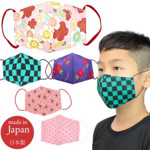 和柄 マスク フィルターポケット付き 日本製 ジュニア キッズ メンズ レディース 立体 送料無料 子供用 大人用 男の子 女の子 手作り 洗えるマスク