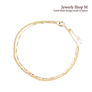 キラキラダブルスクリューチェーン スライドブレスレット ニッケルフリー 金属アレルギー対応  日本製 v4136｜jewelryshop-m