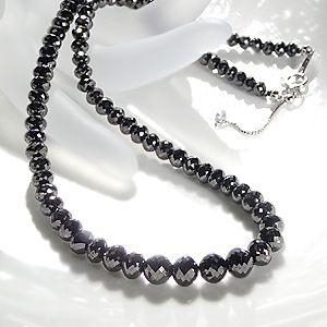 新品K18WG ブラックダイヤモンド 30カラット AAA ネックレス ブラック