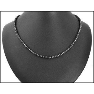 天然ブラックダイヤモンドネックレス K18WG 11.25ct Black Diamond