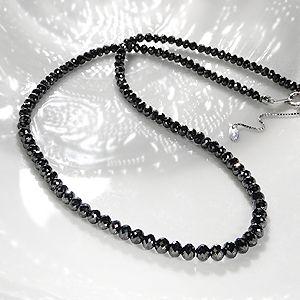 新品K18WG ブラックダイヤモンド 30カラット AAA ネックレス ブラック
