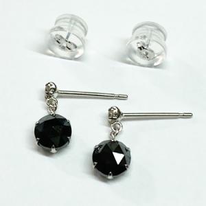 pt900 プラチナ ブラックダイヤモンド ピアス AAAクラス 人気 0.20ct