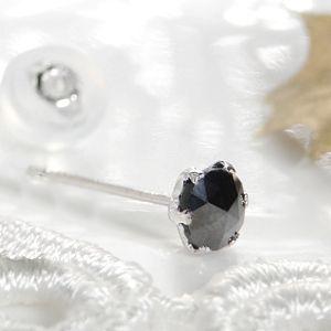 メンズ ピアス 片耳用 ブラックダイヤモンド 0.35ct pt900 プラチナ