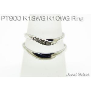 PT900 プラチナ K18WG ホワイトゴールド K10WG ダイヤモンド メンズ レディース ペアリング｜jewelselect