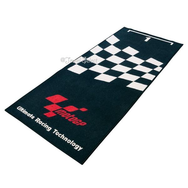 即納 MOTOGP バイクマット チェッカーフラッグ ガレージに お部屋のインテリアマットとしても ...