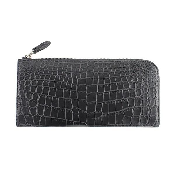 送料無料 L字ファスナー長財布 GREDEERクロコダイル GCKW010A-Z ブラック