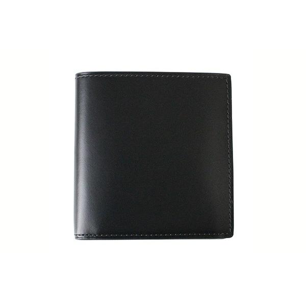 送料無料 コンパクト二折財布 さとりナチュラル 松阪牛革 HCK35A-Z 硯 ブラック