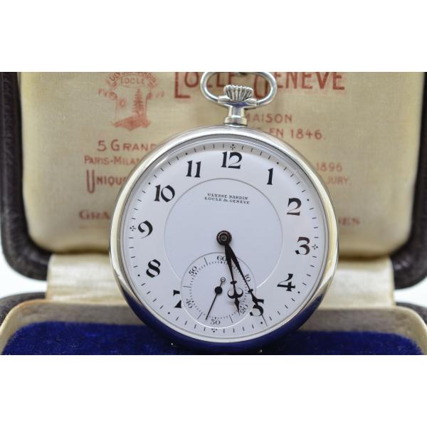 ユリスナルダン 懐中時計 プラチナ850 重さ51.7g オーバーホール済み 分針時針交換 風防交換...