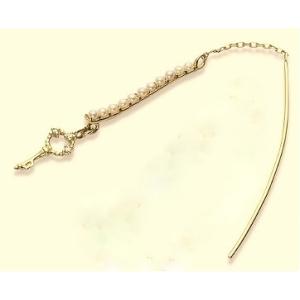 【K18/K10YG】【ビジュードヴィーブル】キー単品 ダイヤモンド ピアス ダイヤ/パール ピアス