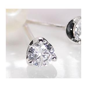 Jeweluce pt1000 ダイヤモンド ピアス 0.5ct 3本爪 パールキャッチ付 