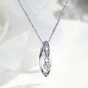 K18WG【0.15ct】ダイヤモンド ペンダント ネックレス スクウォーティ 
